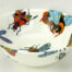 oatmealbone china bowl, hand decorated studio piece, big bug design