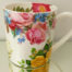 1 pint mug, english bone china mug, all the roses, rose chintz design