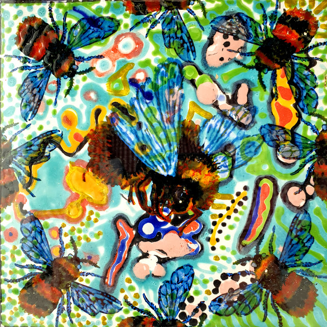 6 inch framed tile 'Pollinators Garden' - Image 2