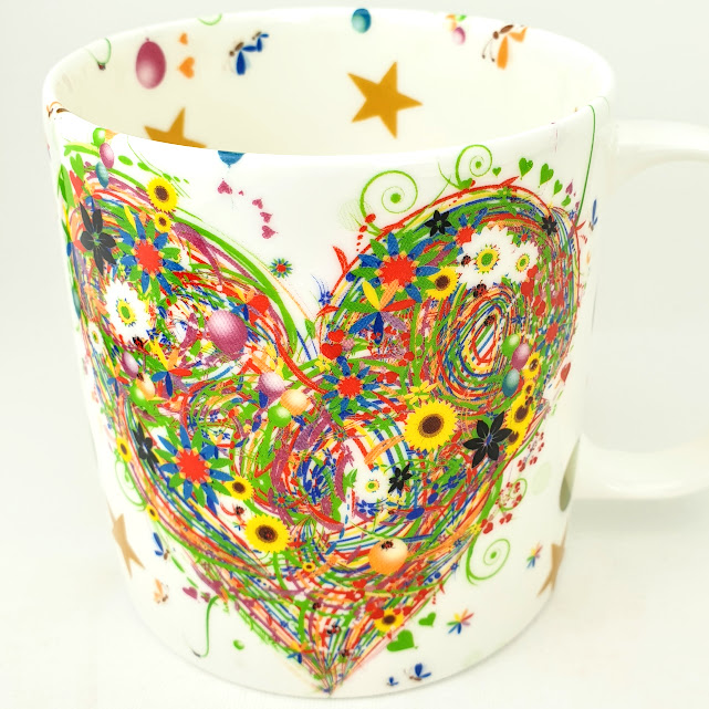 Confetti love heart 1 pint mug