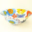 7 inch bone china desert bowl, vibrant reto summer of love design