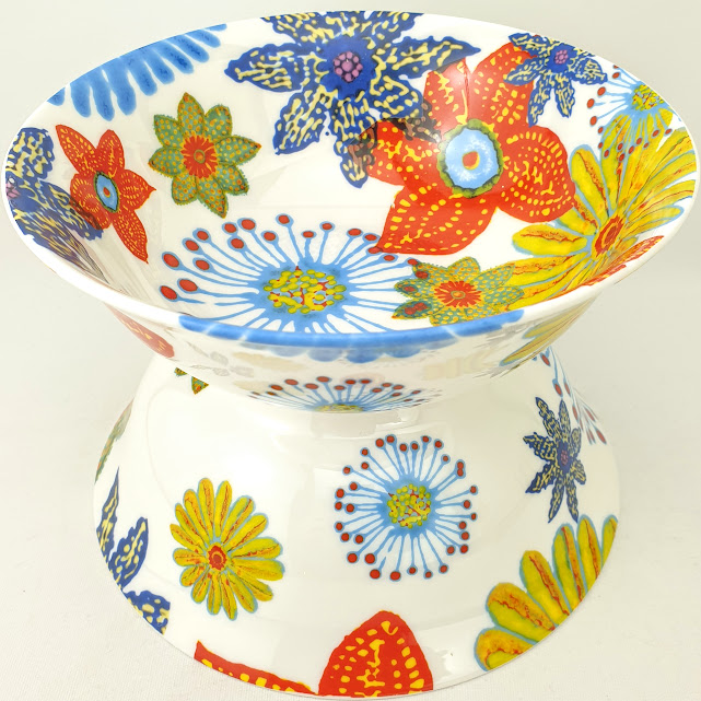 English bone china Scottish oatmeal bowl in colourful floral flower design