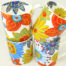 4 one off mugs in colourful flower Power inspired chintz