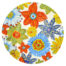8 inch plate, big bold flower Power design