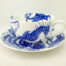 Bone china cappuccino breakfast cup and saucer with blue sea horse images