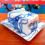 Blue and white butter dish shells octopus fish
