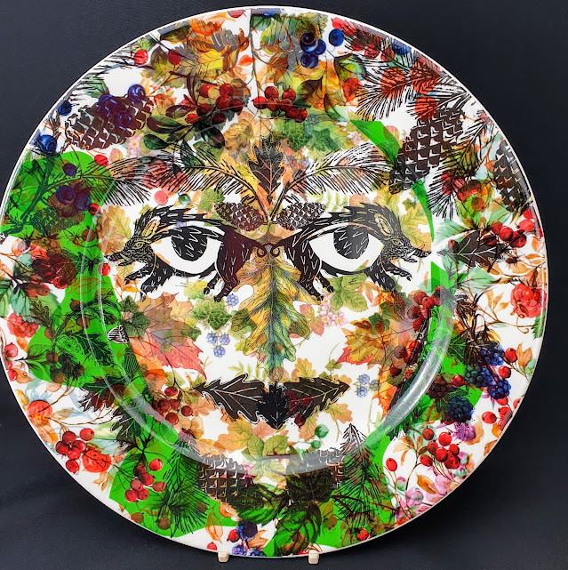 Green Man 12" Platter Autumn