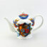 2 cup teapot decorated with sugar skulls