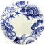English bone china plate decorated with blue and white sea animals including sea shells. crab. octopus, starfish and sea horse